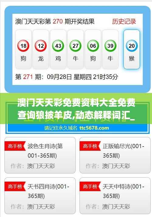 澳门天天彩免费资料大全免费查询狼披羊皮,动态解释词汇_Gold4.631