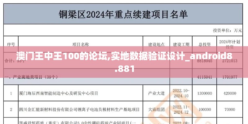 澳门王中王100的论坛,实地数据验证设计_android8.881