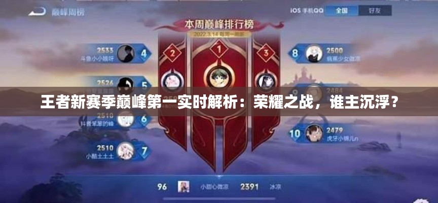 王者新赛季巅峰第一实时解析:荣耀之战,谁主沉浮?