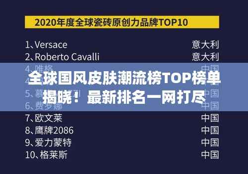 全球国风皮肤潮流榜TOP榜单揭晓!最新排名一网打尽