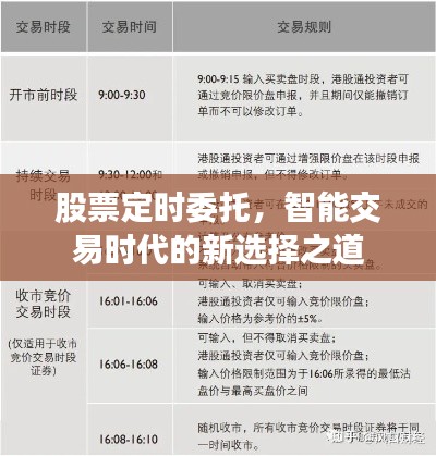 股票定时委托,智能交易时代的新选择之道