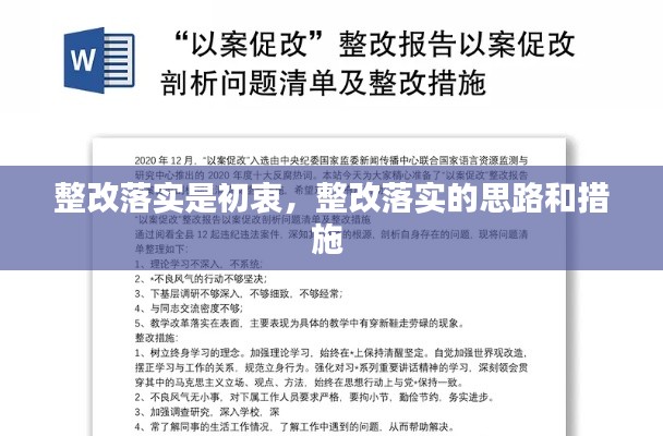 整改落实是初衷,整改落实的思路和措施