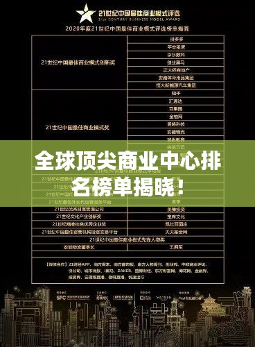 全球顶尖商业中心排名榜单揭晓!