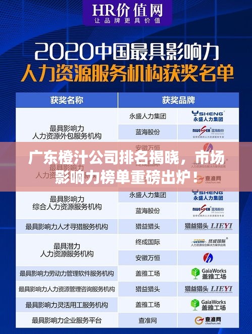 广东橙汁公司排名揭晓,市场影响力榜单重磅出炉!